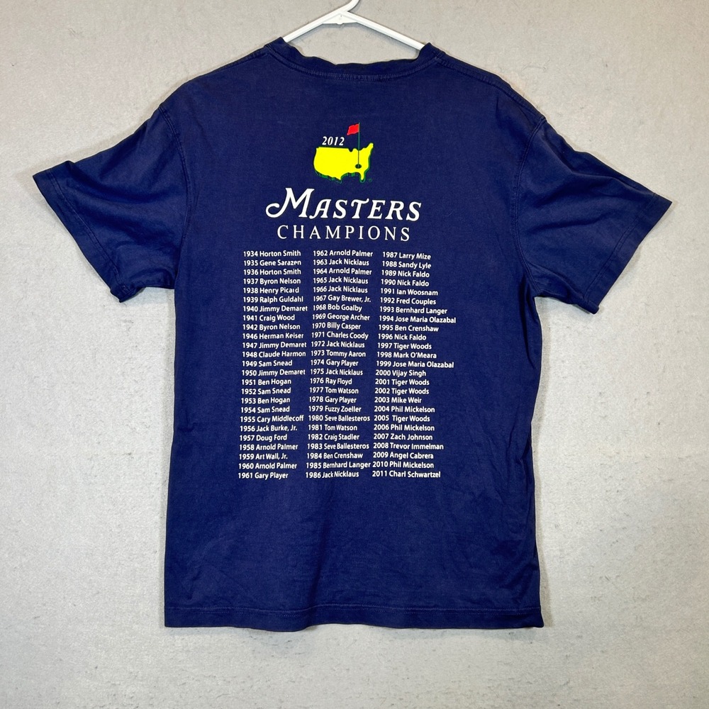 Masters Collection T Shirt Mens Medium Blue 2012 Tournament Golf
